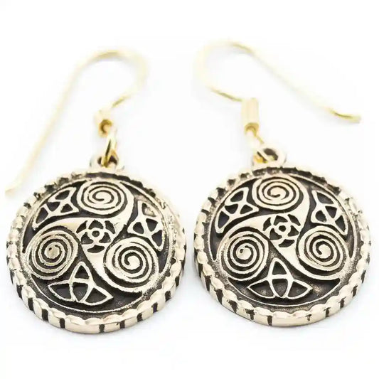 Bronzeohrringe Triskele Celtic - Firma Holzenplotz - Silberketten-Goldketten.de 