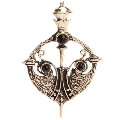 Bronzeschwert mit Onyxsteinen Bronze Schmuck Anhänger