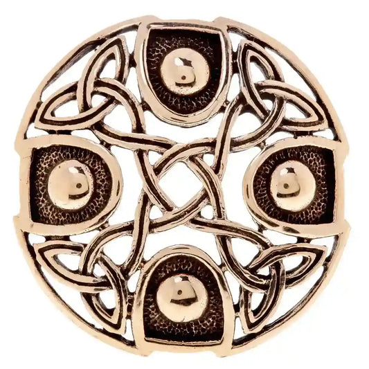 Brosche Celtic Cross Bronze Fibel keltisches Kreuz