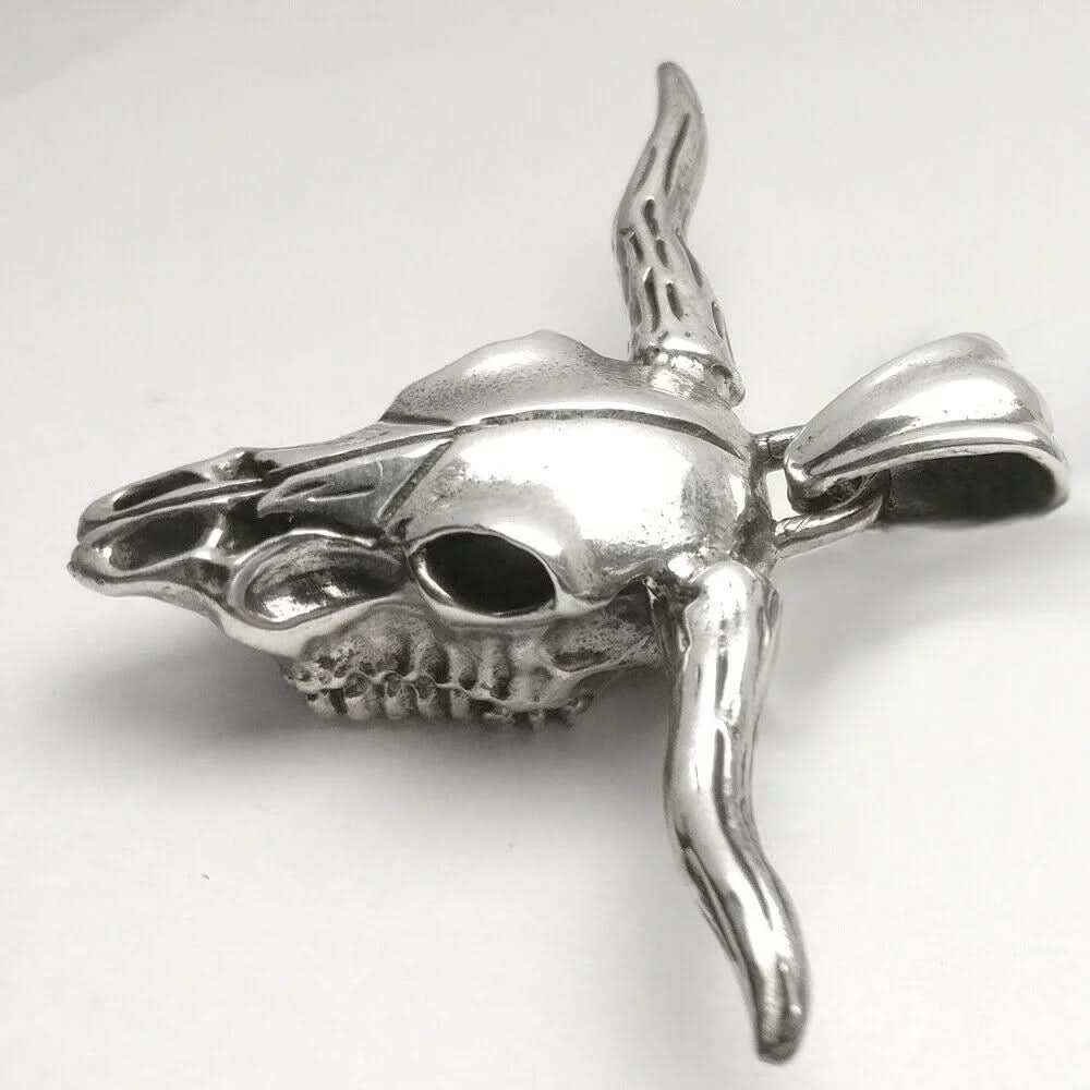 Büffelschädel sehr groß Schmuck Anhänger 925er Silber 55x38mm - Firma Holzenplotz - Silberketten - Goldketten.de
