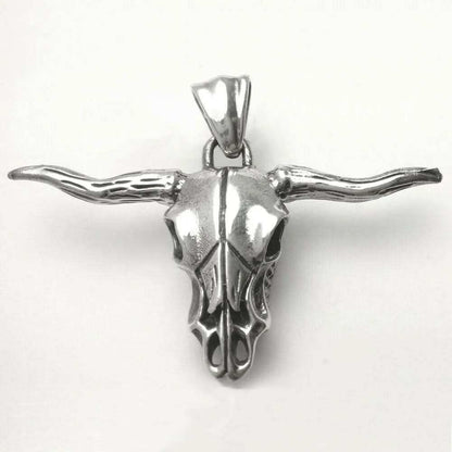 Büffelschädel sehr groß Schmuck Anhänger 925er Silber 55x38mm - Firma Holzenplotz - Silberketten - Goldketten.de