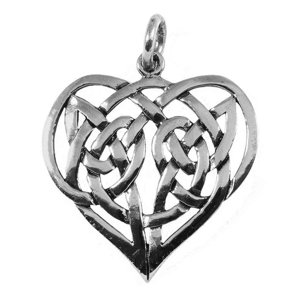 Celtic Heart Schmuck Anhänger 925er Silber 27x28mm