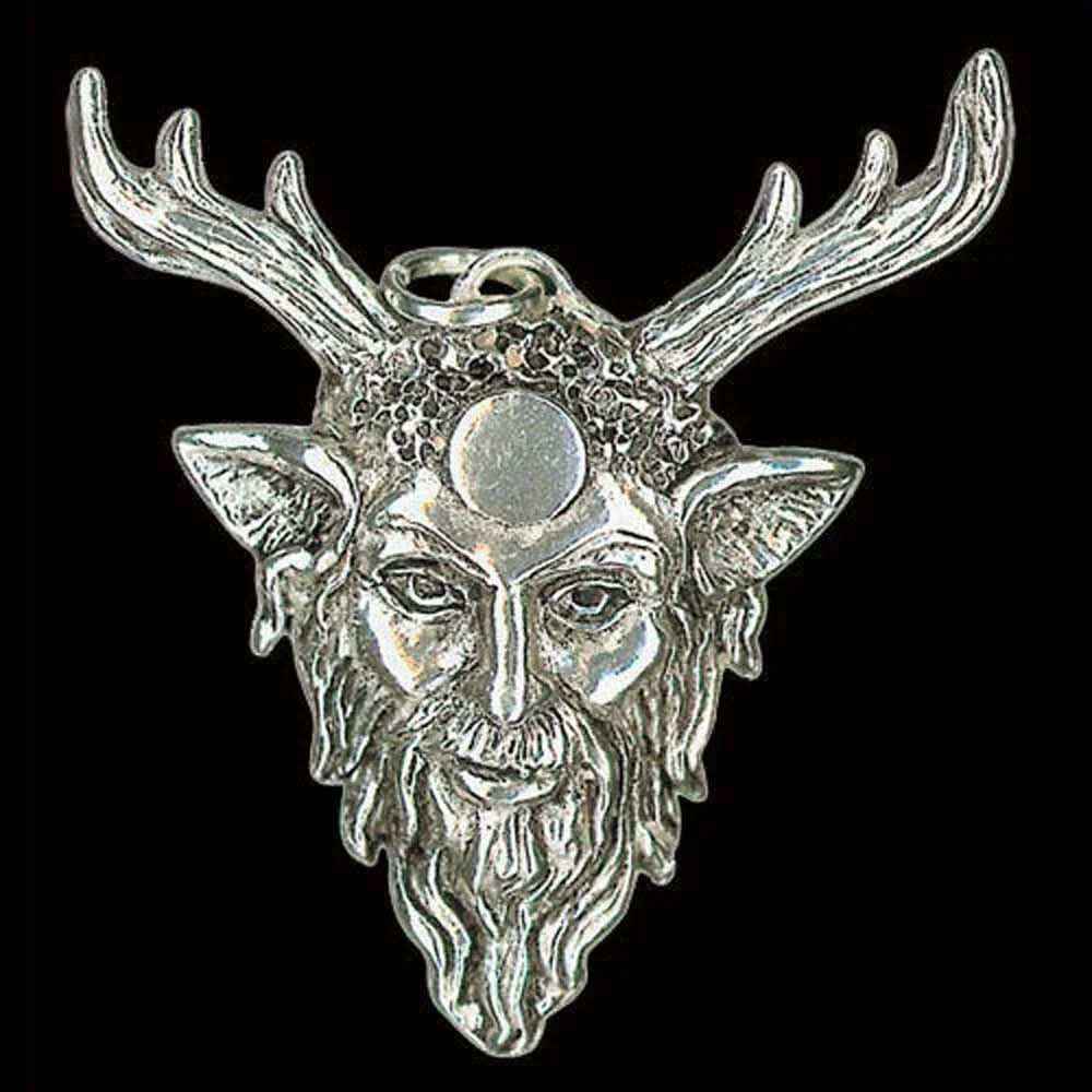 Cernunnos Schmuck Anhänger 925er Silber 27x28mm Hirschgott + Halsband