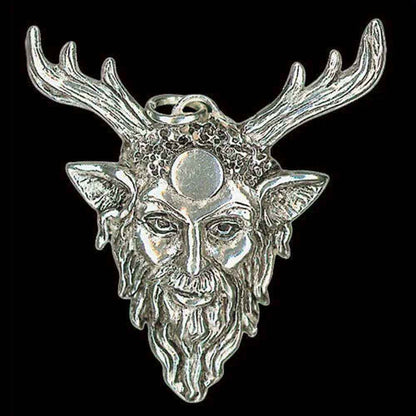 Cernunnos Schmuck Anhänger 925er Silber 27x28mm Hirschgott + Halsband
