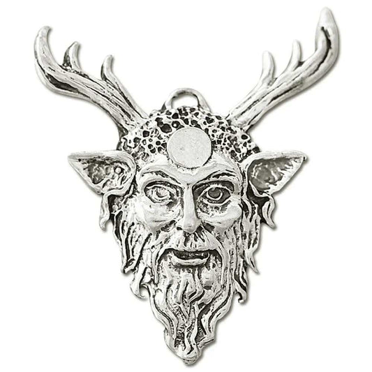 Cernunnos Schmuck Anhänger versilbert mit Kette und Satinbeutel 35x30m - Firma Holzenplotz - Silberketten - Goldketten.de