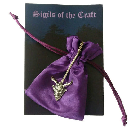 Cernunnos Schmuck Anhänger versilbert mit Kette und Satinbeutel 35x30m - Firma Holzenplotz - Silberketten - Goldketten.de