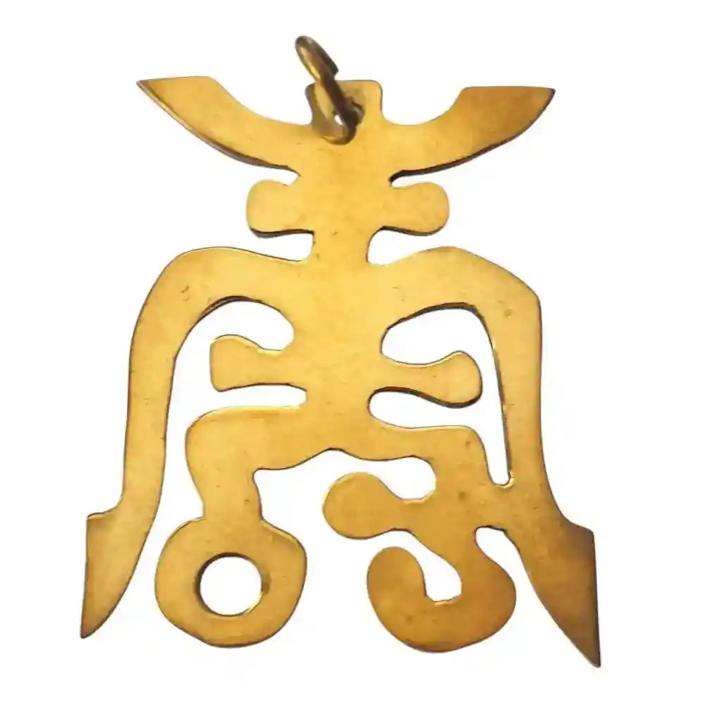 Chinesisches Langlebigkeitssymbol Amulett Messing Kupfer Talisman 24x30 mm