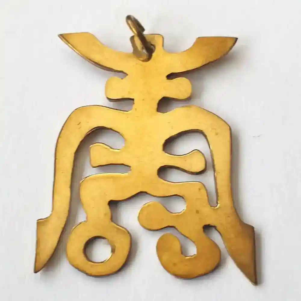 Chinesisches Langlebigkeitssymbol Amulett Messing Kupfer Talisman 24x30 mm