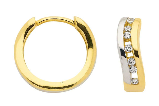 Creolen Zirkonia 333 Gold rhodiniert - Firma Holzenplotz - Silberketten - Goldketten.de