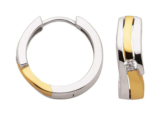 Creolen Zirkonia 925 Silber rhodiniert und vergoldet - Firma Holzenplotz - Silberketten - Goldketten.de