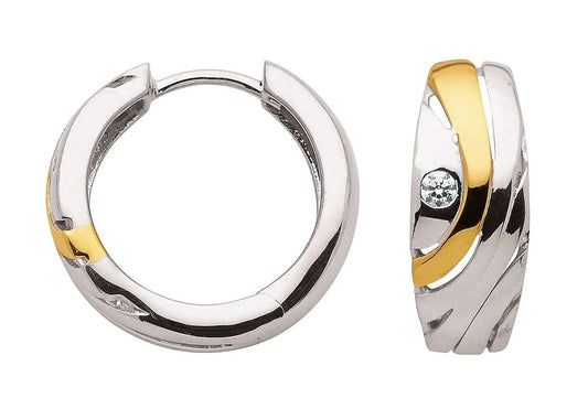 Creolen Zirkonia 925 Silber vergoldet - Firma Holzenplotz - Silberketten - Goldketten.de
