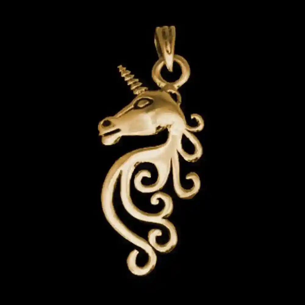 Das Goldene Einhorn Schmuck Anhänger Bronze - Einhorn , Sonstige Tiere - 30x12mm