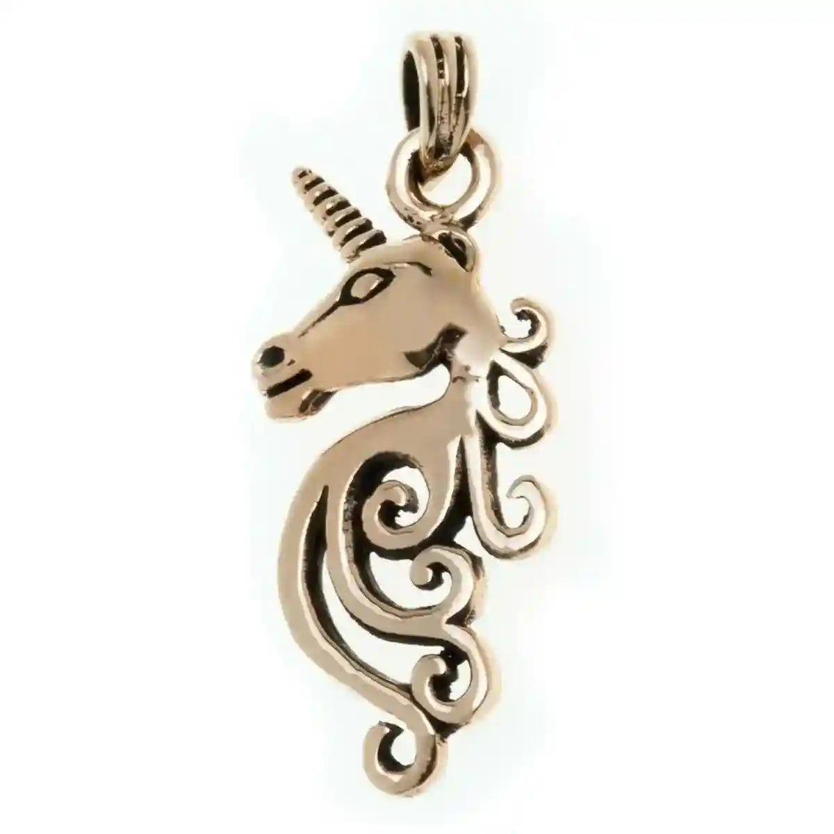 Das Goldene Einhorn Schmuck Anhänger Bronze - Einhorn , Sonstige Tiere - 30x12mm