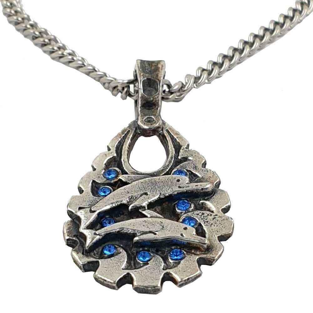 Delfine Anhänger Schmuck - Delfin - Größe: 39x21mm