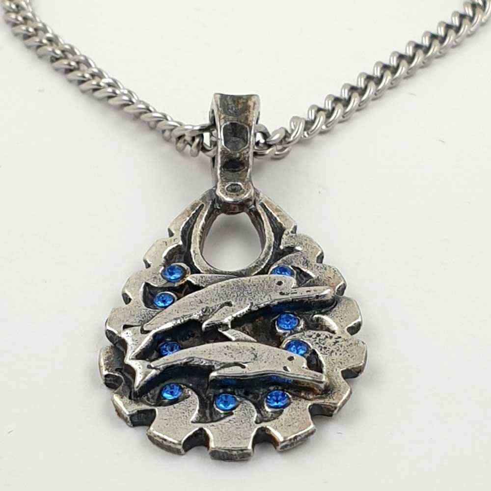 Delfine Anhänger Schmuck - Delfin - Größe: 39x21mm