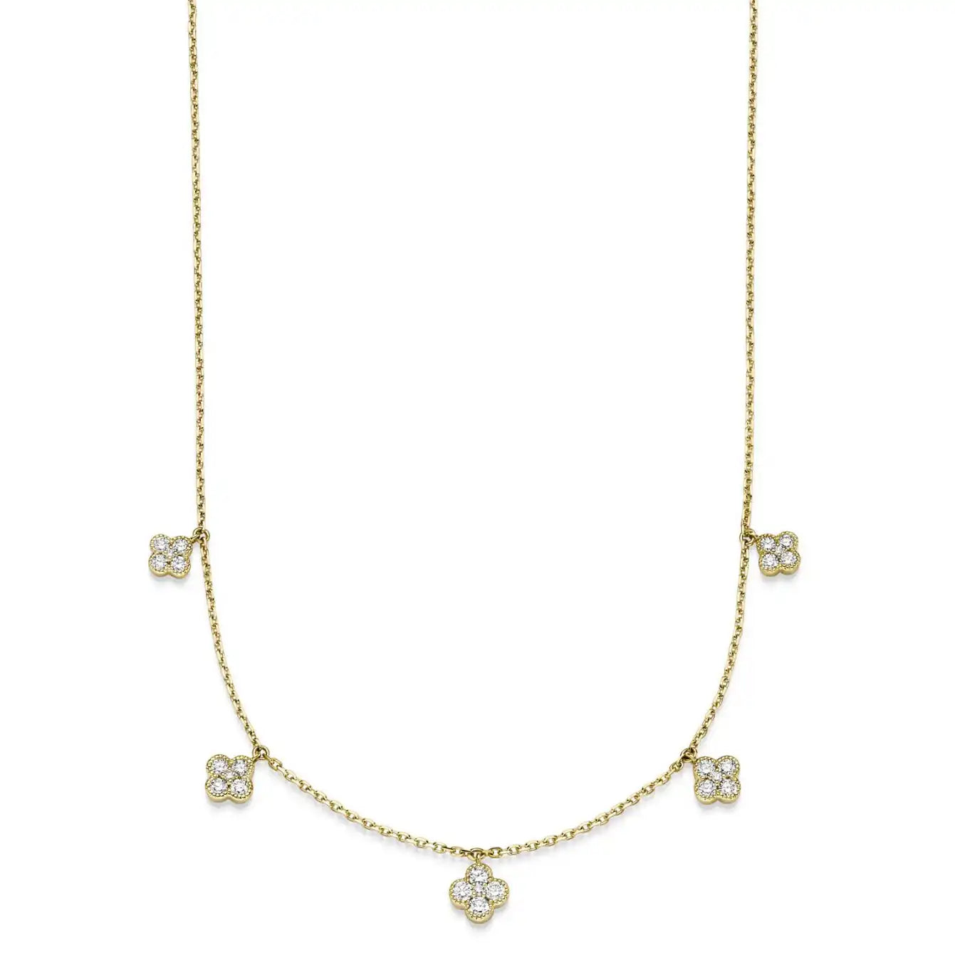 Diamant Collier Goldkette 25 Brillianten 0.7ct. 750 - 18 Karat Gold 45cm - Firma Holzenplotz - Silberketten - Goldketten.de