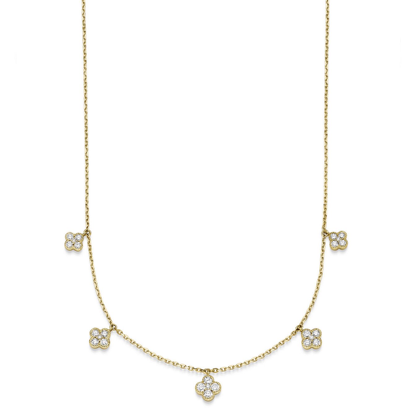 Diamant Collier Goldkette 25 Brillianten 0.7ct. 750 - 18 Karat Gold 45cm - Firma Holzenplotz - Silberketten - Goldketten.de