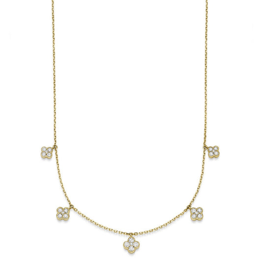Diamant Collier Goldkette 25 Brillianten 0.7ct. 750 - 18 Karat Gold 45cm - Firma Holzenplotz - Silberketten - Goldketten.de