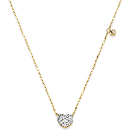 Diamant Collier Herz mit 51 Brillianten 0.28ct. 750 - 18 Karat Gold 45cm - Firma Holzenplotz - Silberketten - Goldketten.de