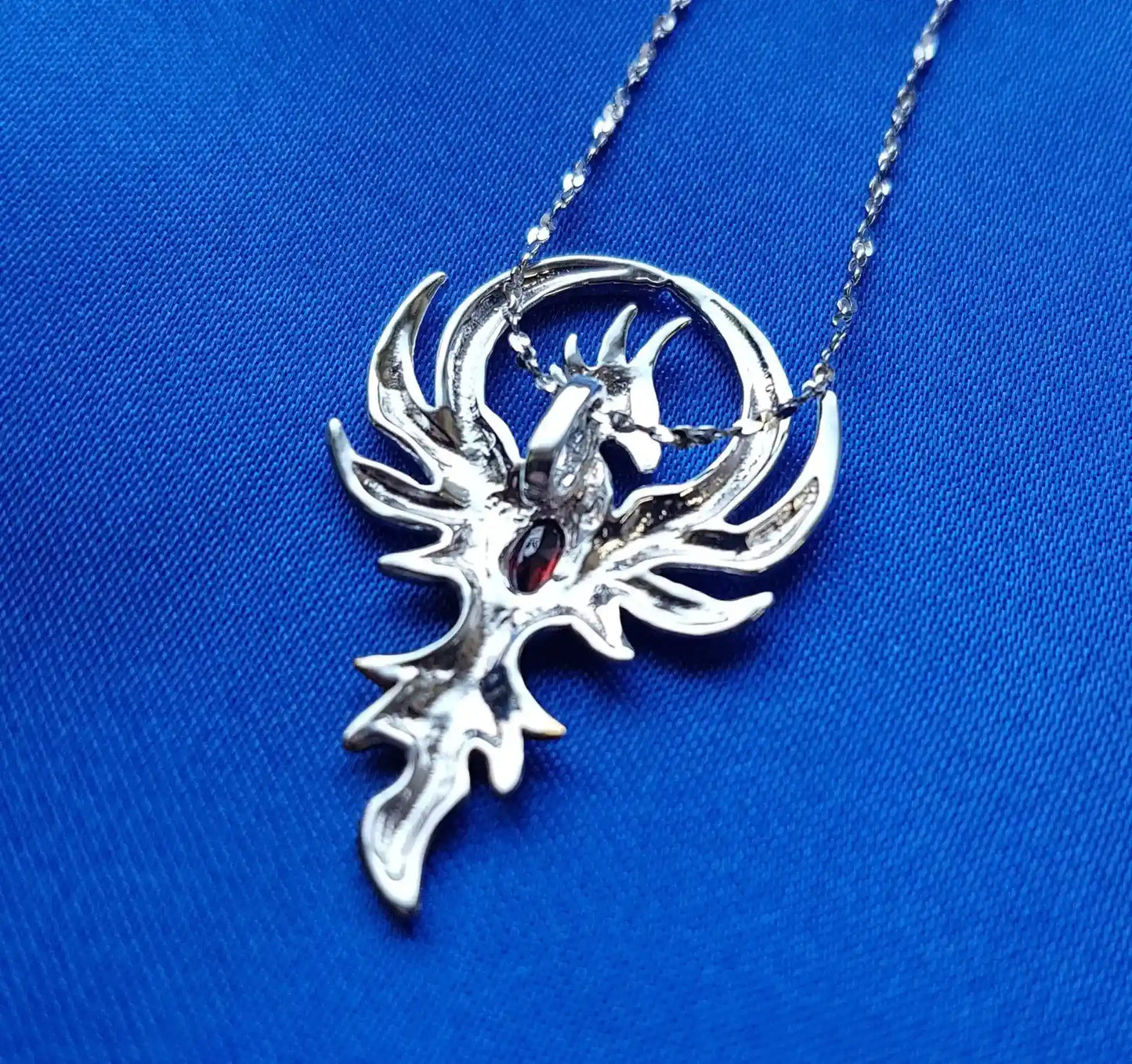 Die Auferstehung des Phönix Schmuck Anhänger 925er Silber 30mm+echte Silberkette