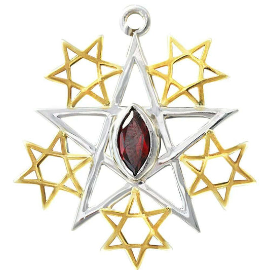 Die Quintessenz Briar Edelstein Serie 925er Silber Granat Stein rot 42 x 35 mm