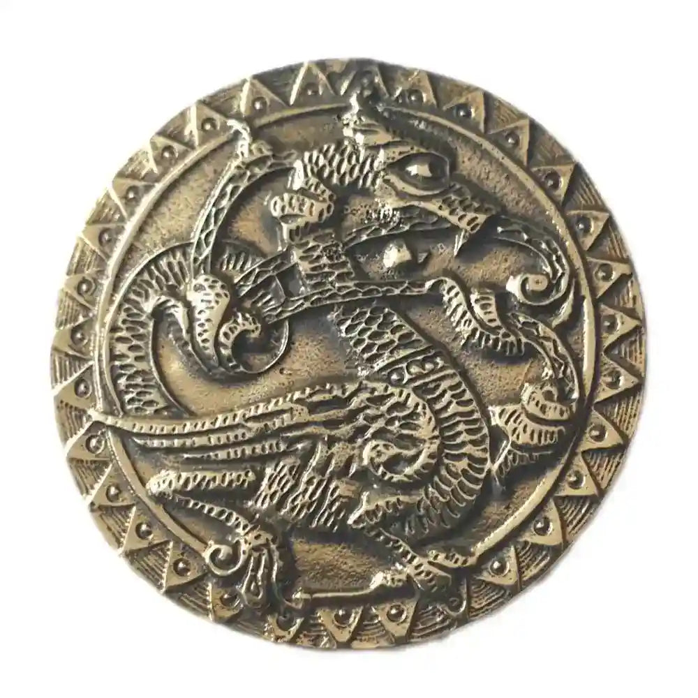 Drache groß Schmuck Anhänger Bronze Messing 32 mm