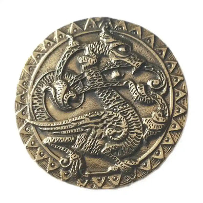 Drache groß Schmuck Anhänger Bronze Messing 32 mm