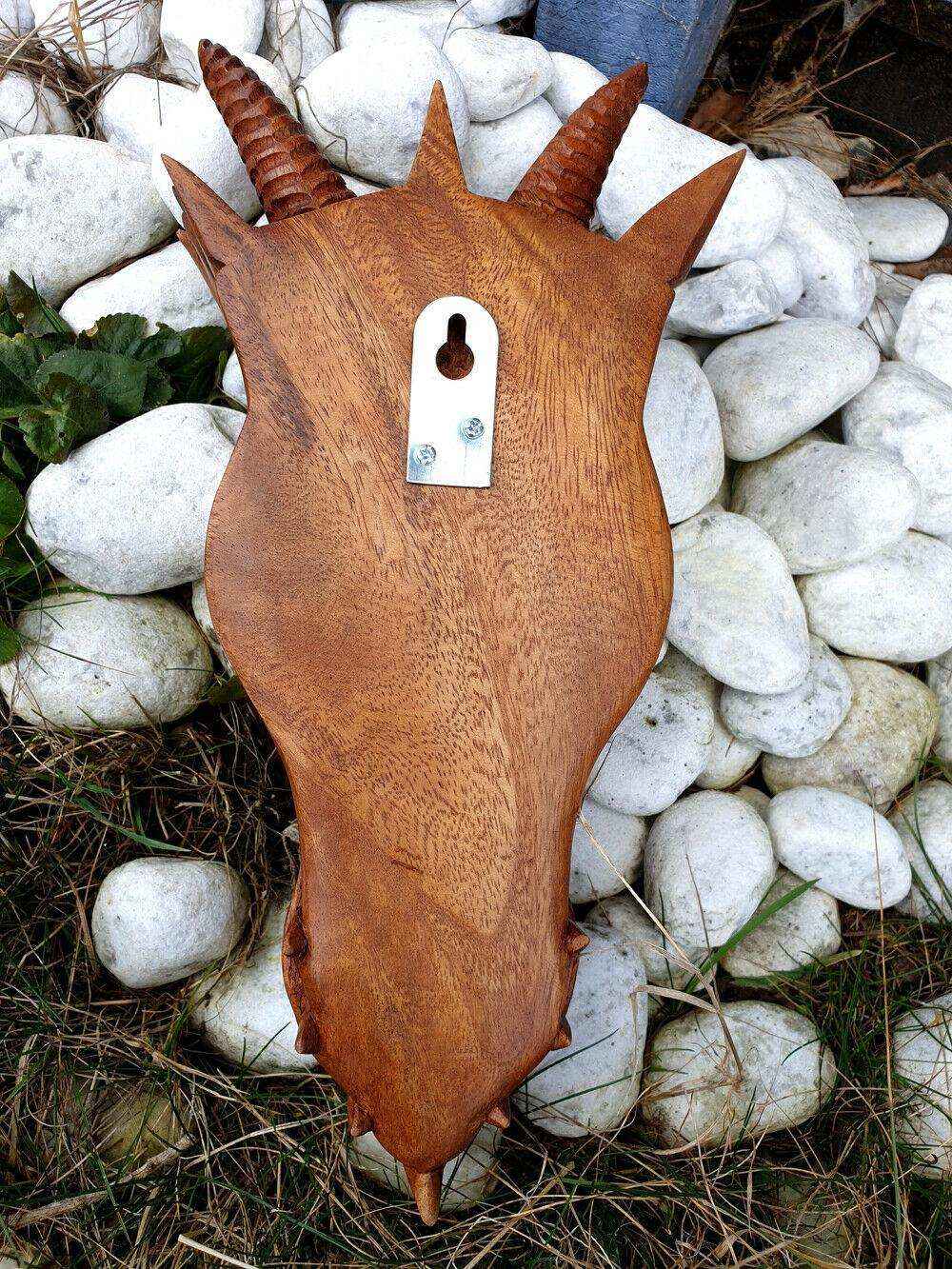 Drache Kopf Dragon mächtig handgearbeitet Wandbild aus Holz Fantasy Handarbeit