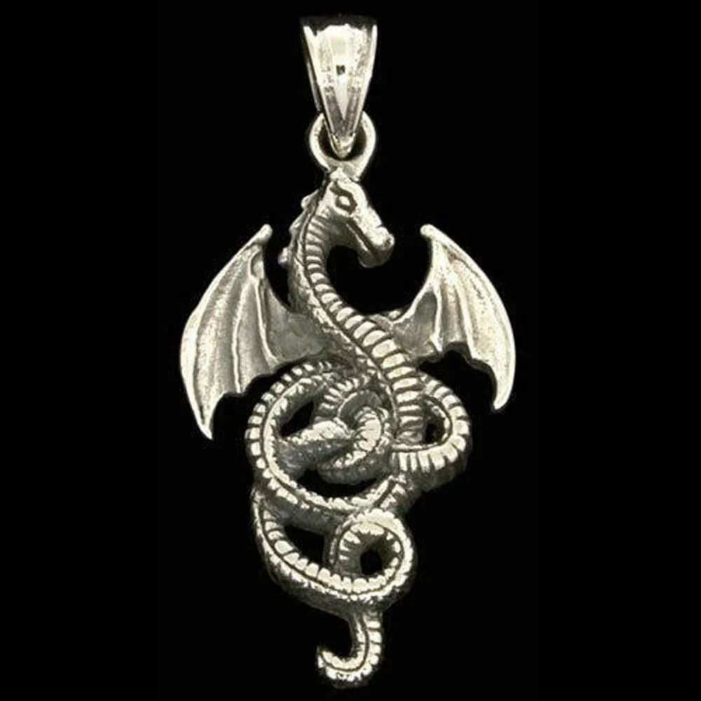 Drache Schmuck Anhänger 925er Silber - Drachen - 30x14mm