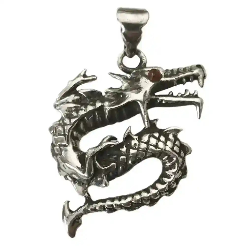 Drache Silberanhänger Anhänger Schmuck 925er Sterlingsilber 37 x 31 mm