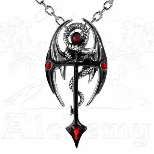 Dracheenkreuz Draconkreuz ALCHEMY GOTHIC P417 Anhänger Schmuck - Firma Holzenplotz - Silberketten-Goldketten.de 