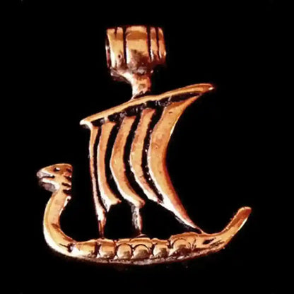 Drachenboot Viking Bronze Anhänger Schmuck - Wikinger - 26x22mm
