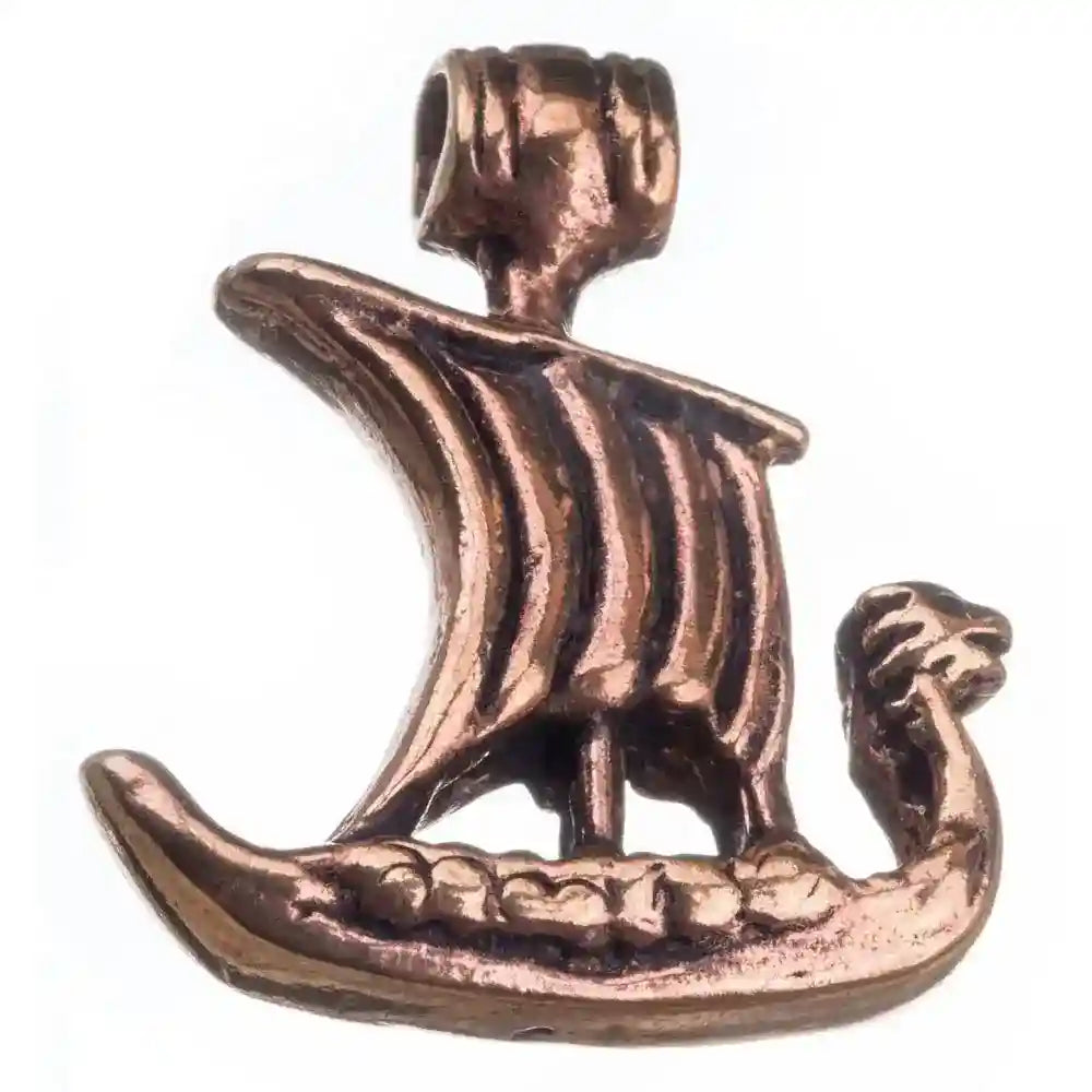 Drachenboot Viking Bronze Anhänger Schmuck - Wikinger - 26x22mm