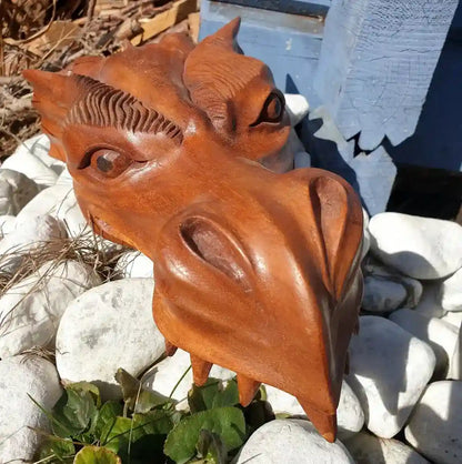 Drachenkopf mächtig handgearbeitet  Wandbild Holz Drache Kopf Fantasy 32cm