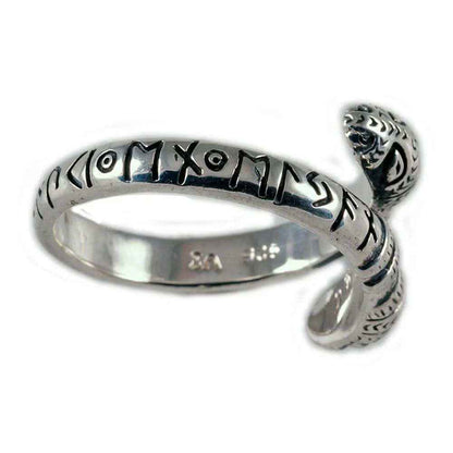 Drachenkopfring verstellbar groß 925er Silber Größe 60-70
