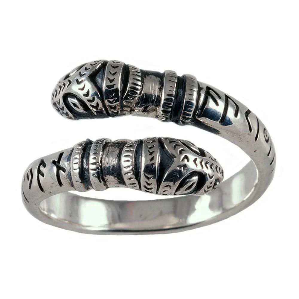 Drachenkopfring verstellbar klein 925er Silber Größe 52-60