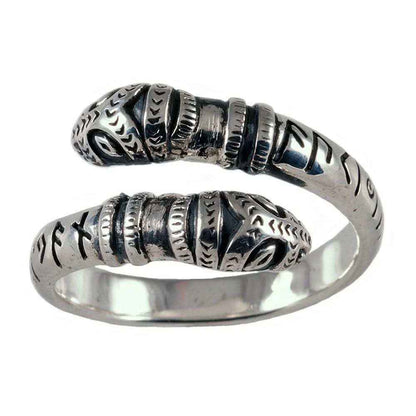 Drachenkopfring verstellbar klein 925er Silber Größe 52-60