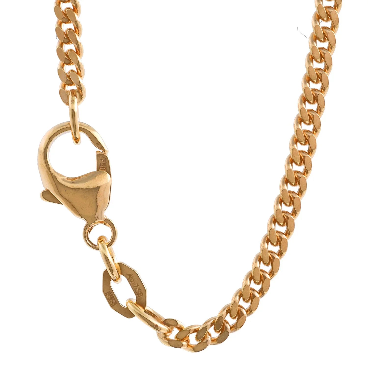 3,0 mm 750 - 18 Karat Gold Halskette Panzerkette 2-seitig diamantiert massiv Gold hochwertige Goldkette - Länge nach Wahl