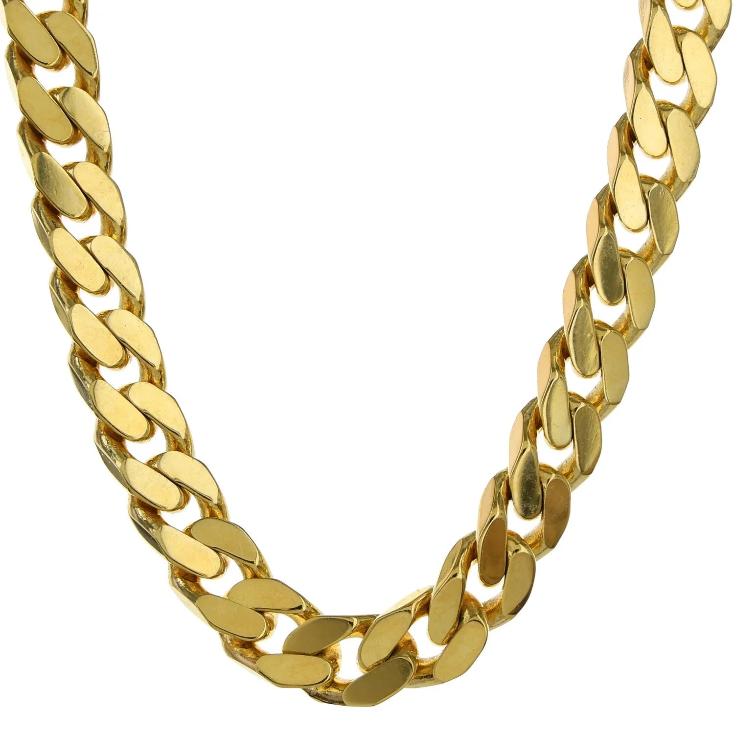 7,0 mm 585 - 14 Karat Gold Halskette Panzerkette 4-seitig diamantiert massiv Gold hochwertige Goldkette - Länge nach Wahl