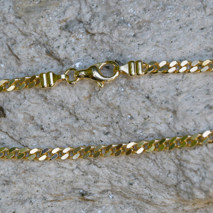 3,3 mm 750 - 18 Karat Gold Halskette Panzerkette massiv Gold hochwertige Goldkette  - Länge nach Wahl