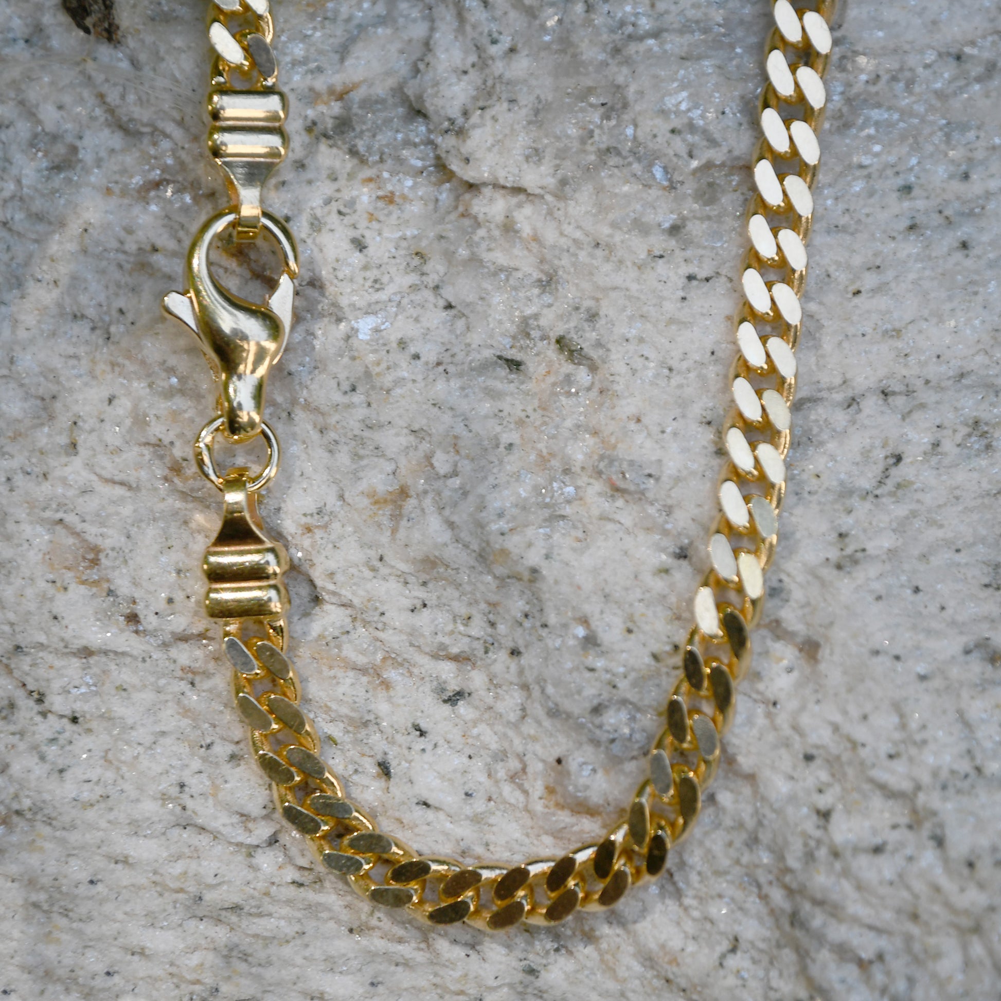 3,3 mm 750 - 18 Karat Gold Halskette Panzerkette massiv Gold hochwertige Goldkette  - Länge nach Wahl