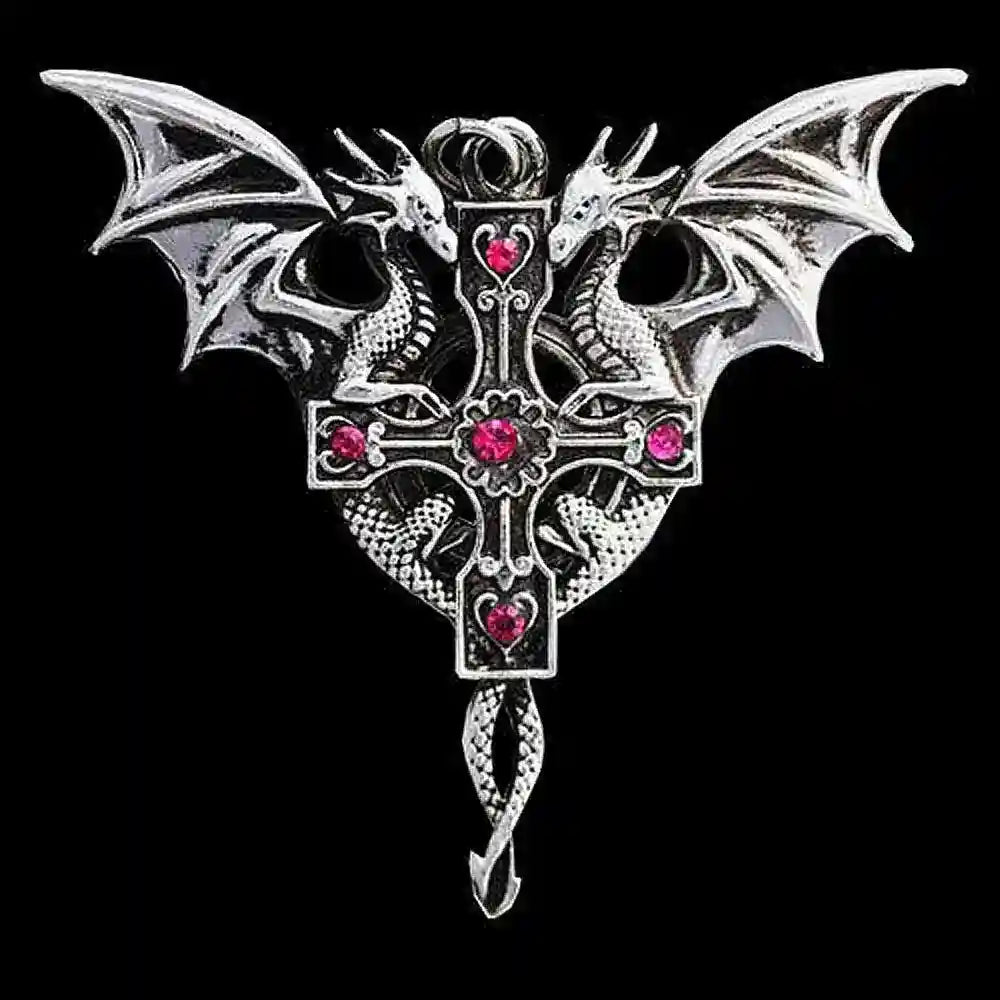 Duos Celtica Anhänger Schmuck Kreuz, Drache, Celtic Anne Stokes - Firma Holzenplotz - Silberketten-Goldketten.de 