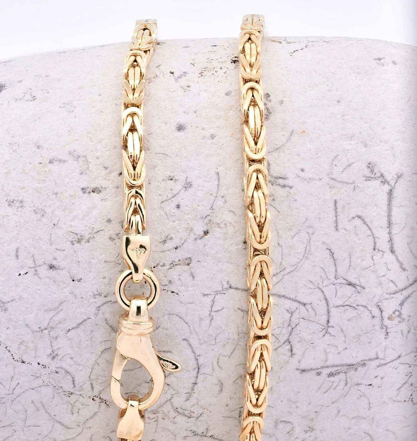 Edle Goldkette Königskette Breite 2,5 mm - massiv 585-14 Karat Gold