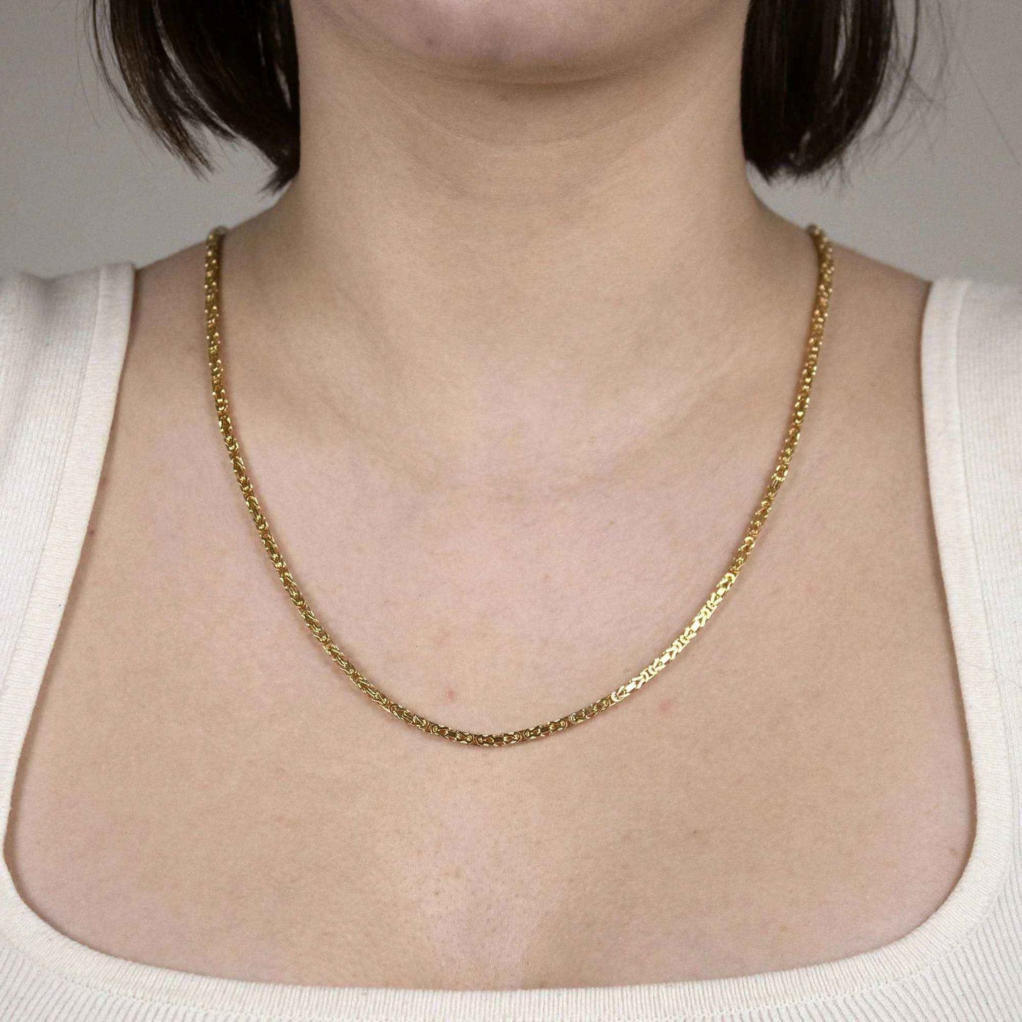 Edle Goldkette Königskette Breite 2,5 mm - massiv 585-14 Karat Gold