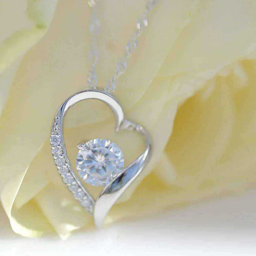 Edle Herzkette Herz Anhänger weisser Zirkonia Crystal mit Singapurkett