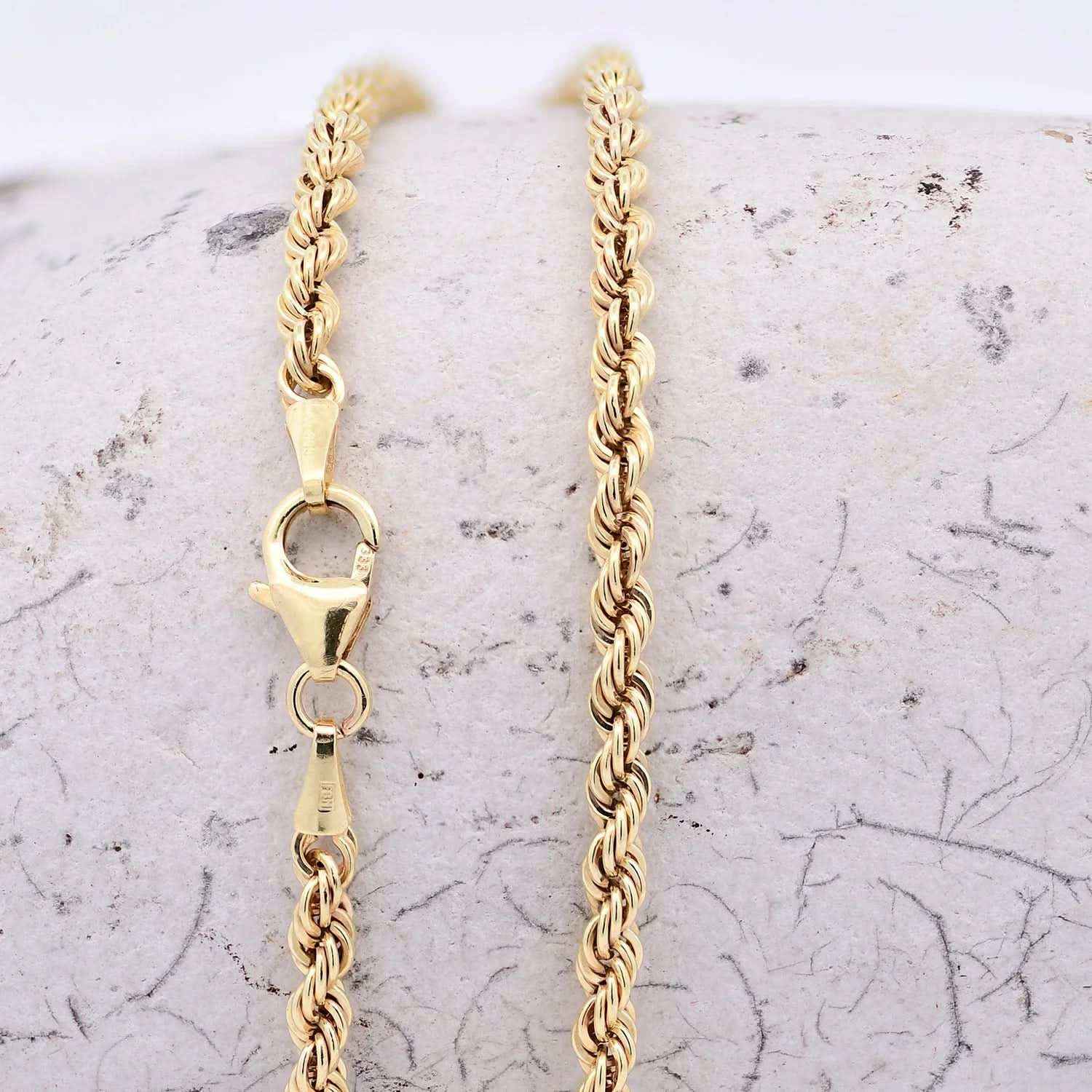 Edle Kordelkette Halskette - 333 - 8 Karat Gold Juwelier Qualität - Firma Holzenplotz - Silberketten-Goldketten.de 