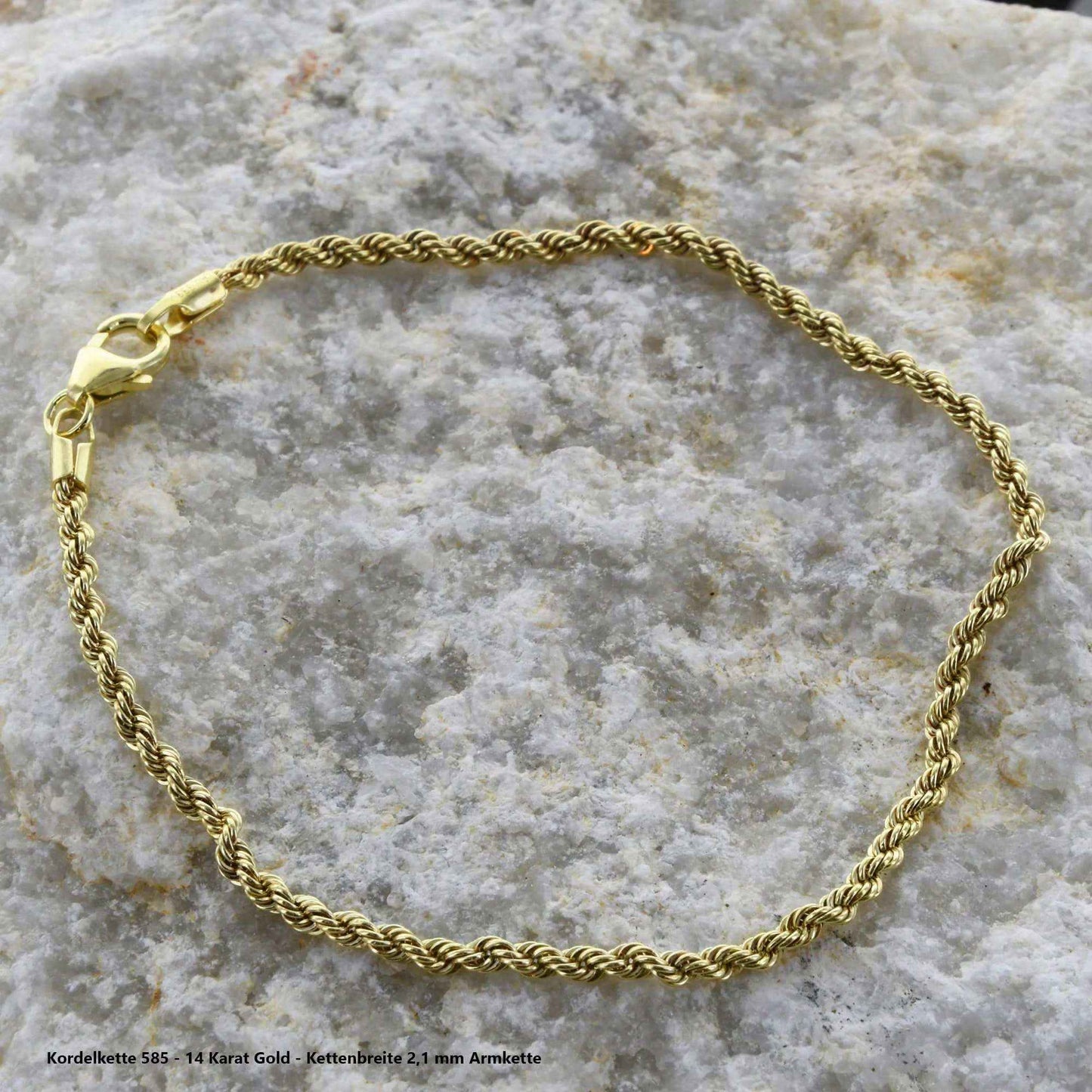 Edle Kordelkette Halskette - 585 - 14 Karat Gold Juwelier Qualität - Firma Holzenplotz - Silberketten-Goldketten.de 