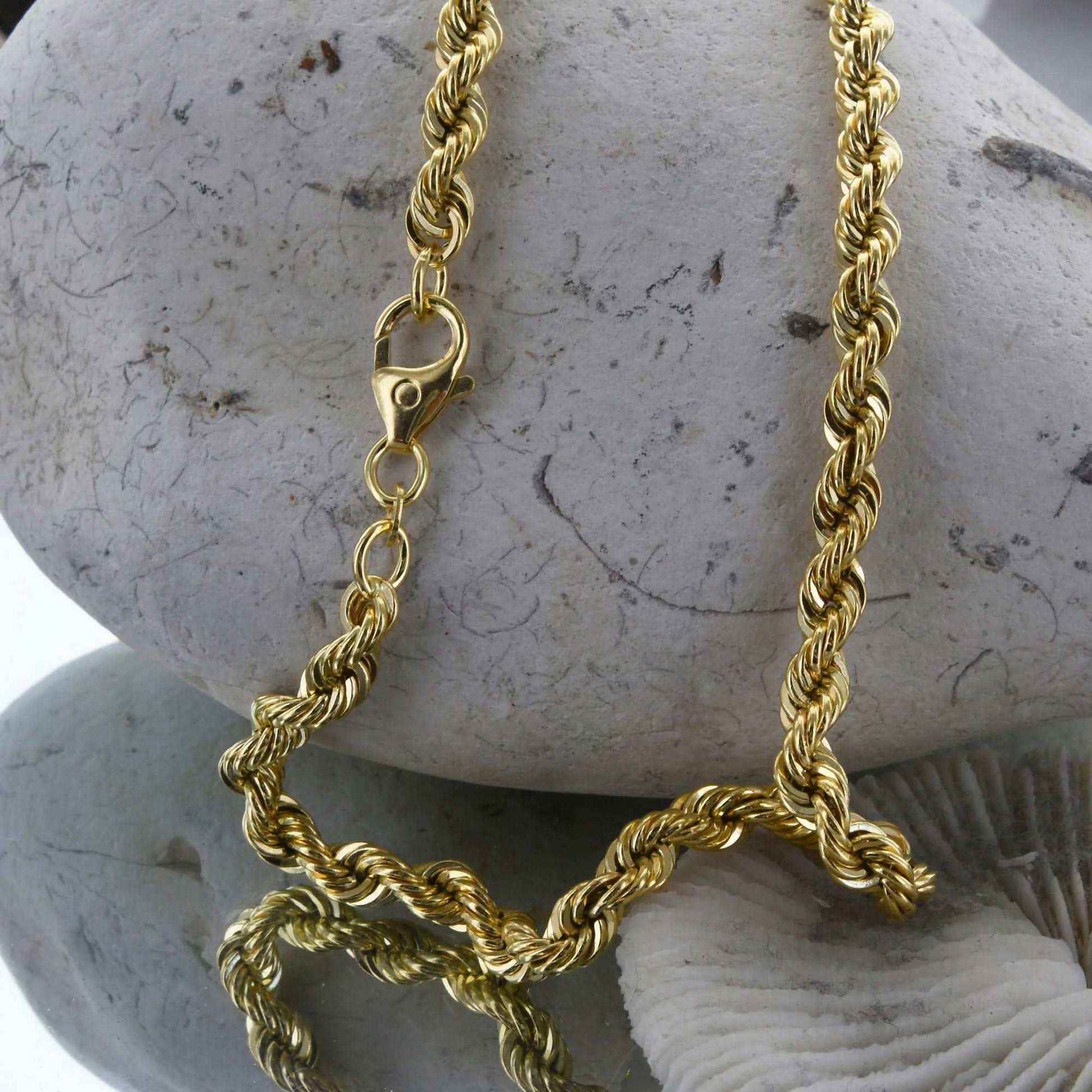 Edle Kordelkette Halskette - 585 - 14 Karat Gold Juwelier Qualität - Firma Holzenplotz - Silberketten-Goldketten.de 