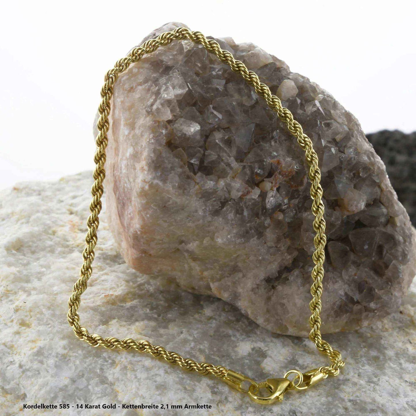 Edle Kordelkette Halskette - 585 - 14 Karat Gold Juwelier Qualität - Firma Holzenplotz - Silberketten-Goldketten.de 