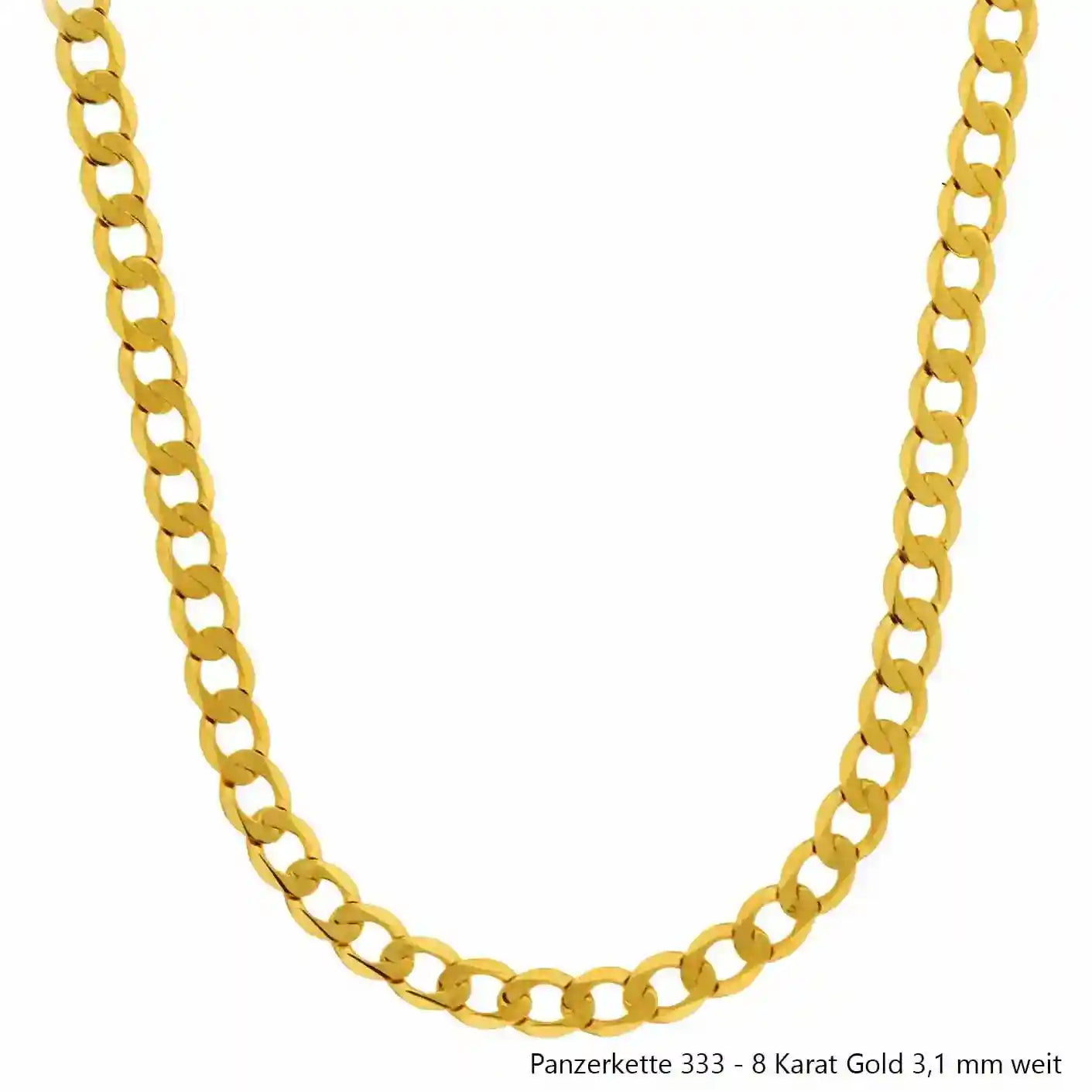 Edle massive Goldkette Panzerkette Halskette aus 333 - 8 Karat Gold - Firma Holzenplotz - Silberketten-Goldketten.de 